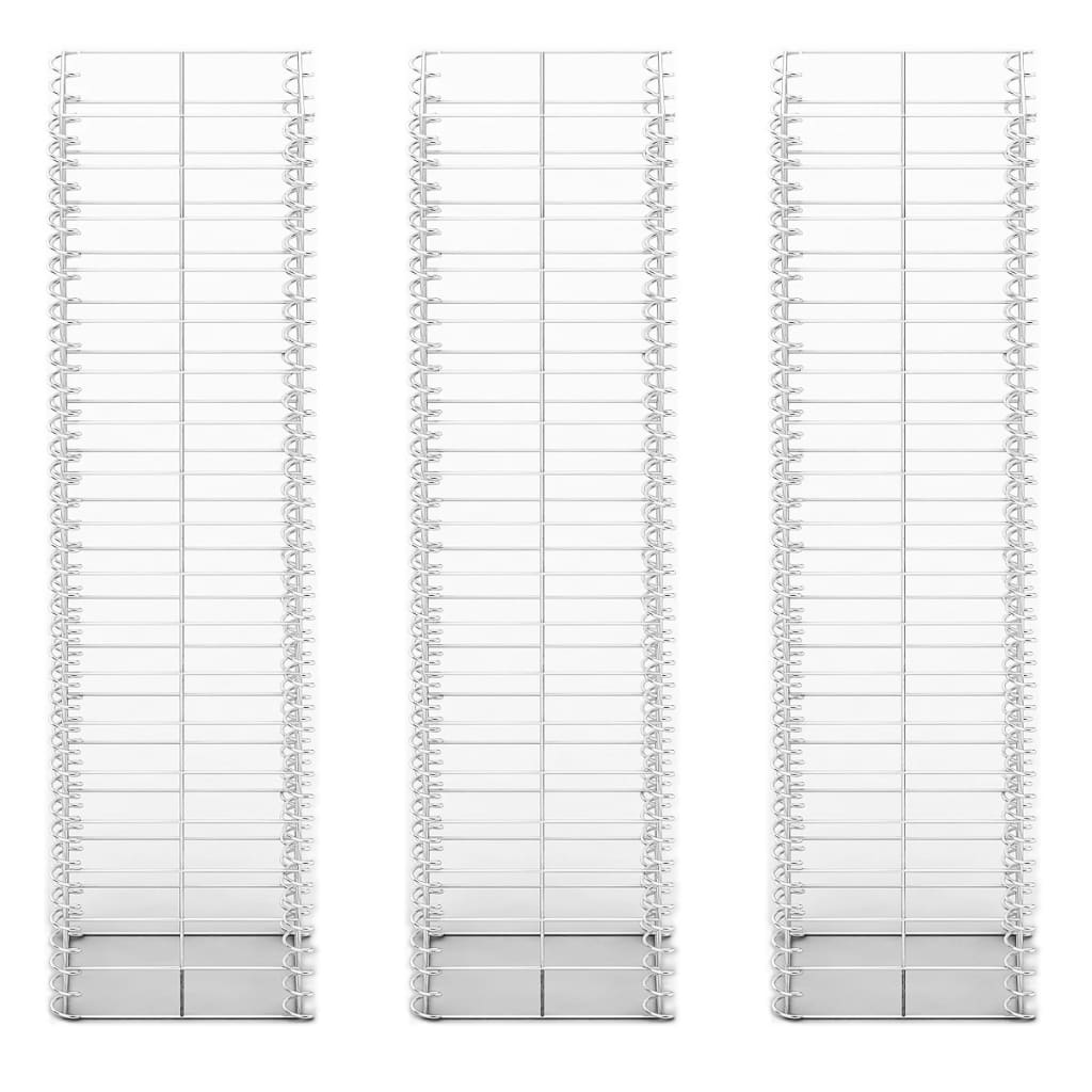 Set Gabbione 3 pz in Filo Zincato 25 x 25 x 100 cm  cod mxl 23583