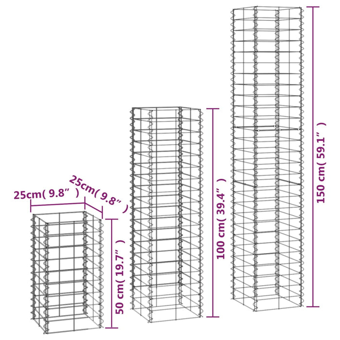 Set Gabbioni 6 pz in Filo Zincato