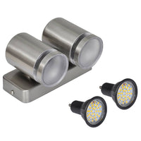 Lampada a Muro a LED in Acciaio Inox con Testa in Giù a Cono cod mxl 66790