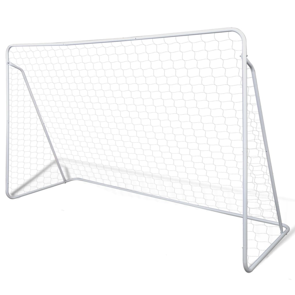 Set Porta da Calcio in Acciaio 240 x 90 x 150 cm Alta Qualità 90572