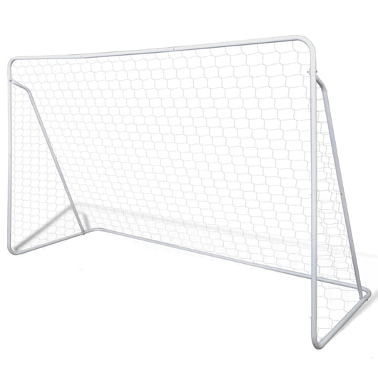 Set Porta da Calcio in Acciaio 240 x 90 x 150 cm Alta Qualità 90572