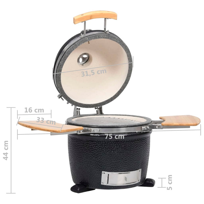 Kamado Griglia Barbecue Affumicatore in Ceramica 44 cm