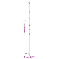 Pali per Recinzione 15 pz Argento 120 cm in Acciaio Zincato 141102