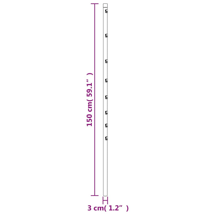 Pali per Recinzione 15 pz Argento 150 cm in Acciaio Zincato 141103