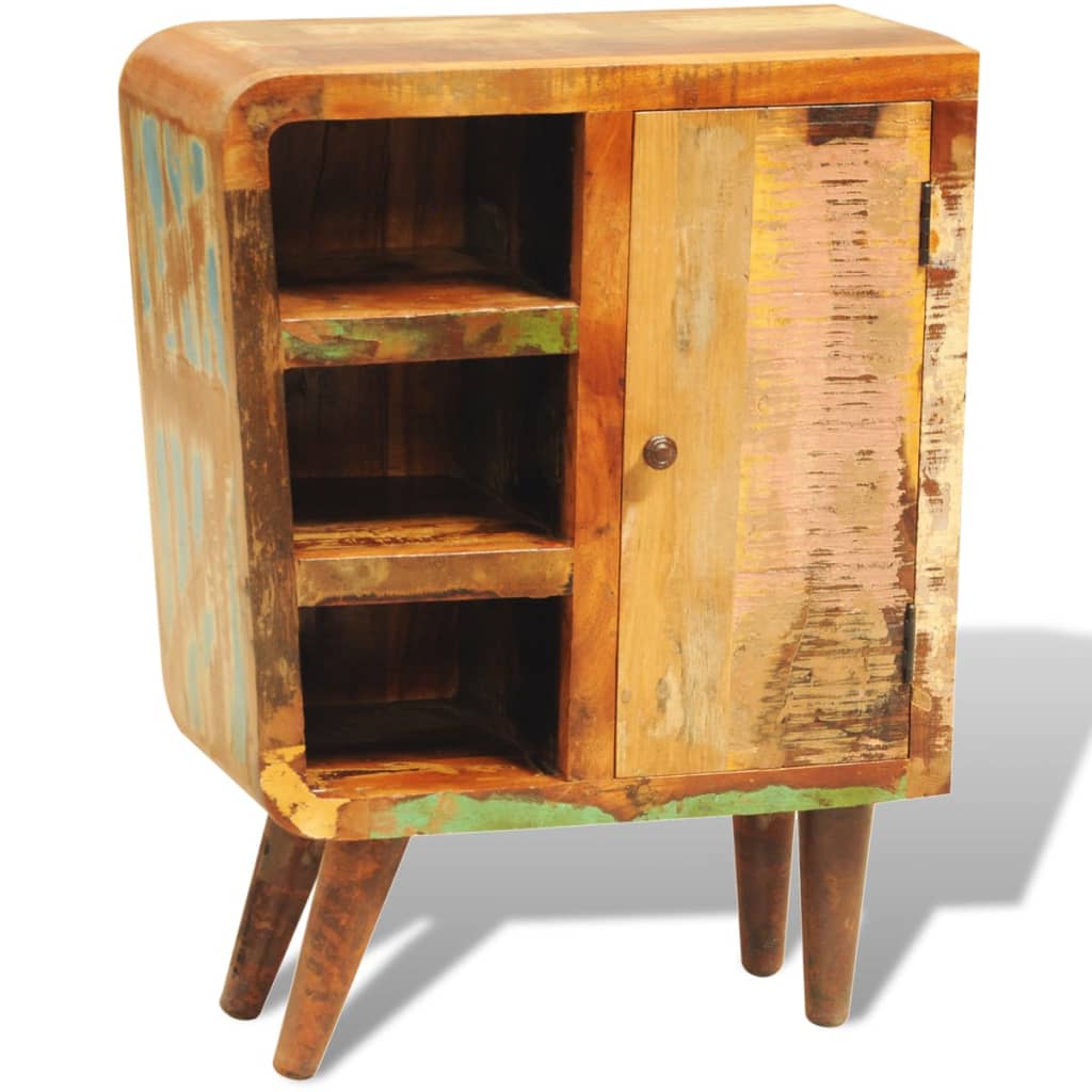 Armadietto in Legno Anticato con 1 Sportello Stile Vintage 241094