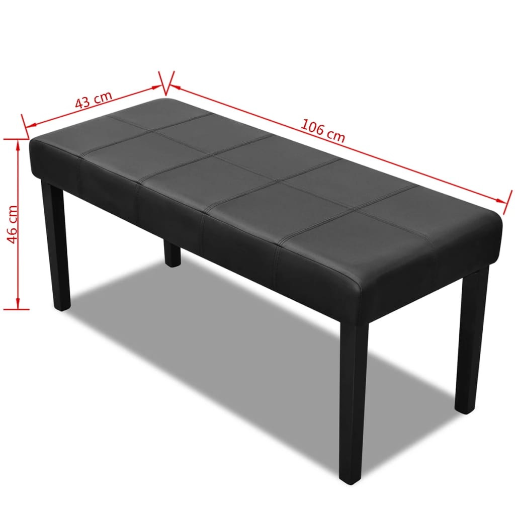 Panchina in Pelle Artificiale di Alta Qualità Nera cod mxl 74790