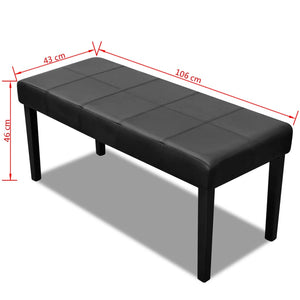 Panchina in Pelle Artificiale di Alta Qualità Nera cod mxl 74790