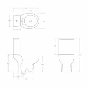 Vaso WC in Ceramica da Bagno Rotondo Base con Scarico Nero 141136