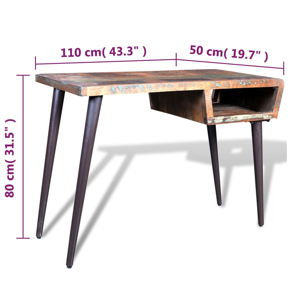 Scrivania in Legno di Recupero con Gambe in Ferro 241138