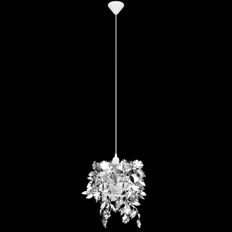 Lampadario da Soffitto Foglie e Paillette 21,5 x 30 cm Argento  cod mxl 49632