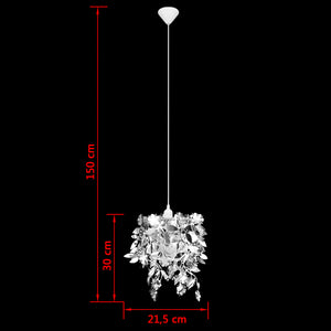 Lampadario da Soffitto Foglie e Paillette 21,5 x 30 cm Argento  cod mxl 49632