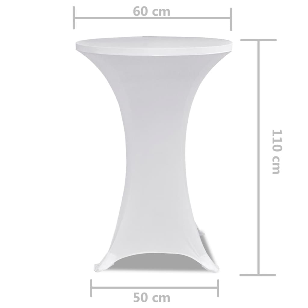 Copritavolo ?60 cm Bianco Tessuto elasticizzato 2 pezzi 241201