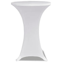 Copritavolo ?80 cm Bianco Tessuto elasticizzato 2 pezzi 241203