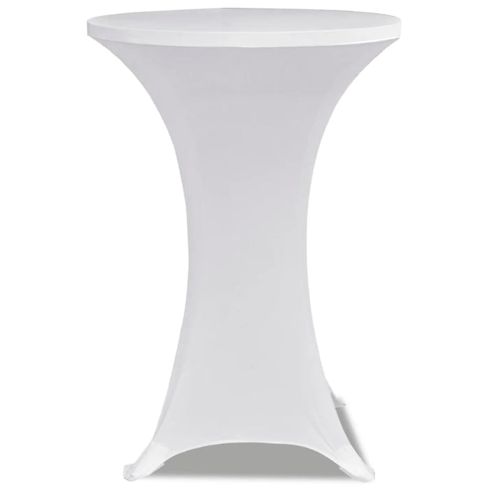 Copritavolo ?80 cm Bianco Tessuto elasticizzato 2 pezzi 241203