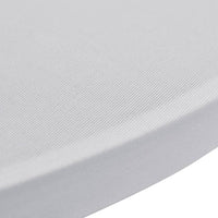 Copritavolo ?80 cm Bianco Tessuto elasticizzato 2 pezzi 241203