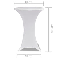 Copritavolo ?80 cm Bianco Tessuto elasticizzato 2 pezzi 241203