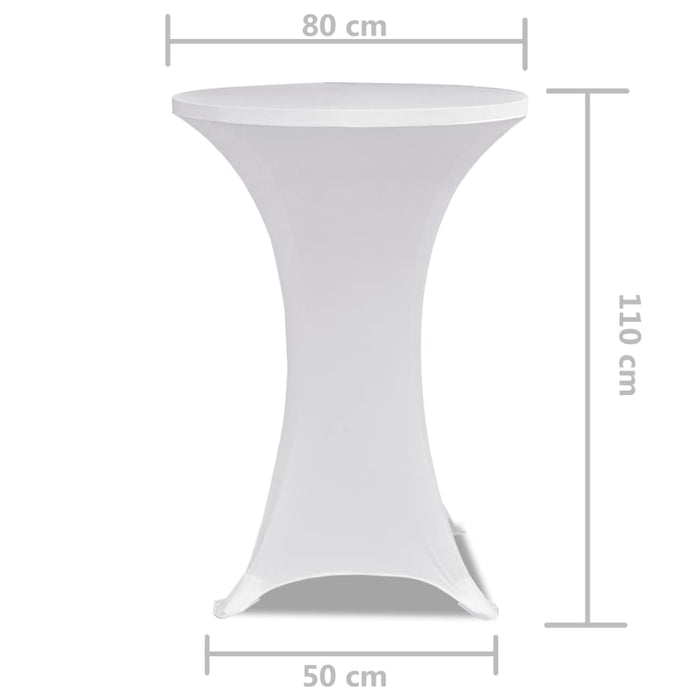 Copritavolo ?80 cm Bianco Tessuto elasticizzato 2 pezzi 241203