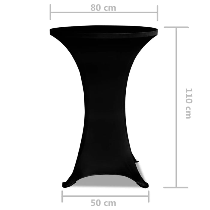 Copritavolo ?80 cm Nero Tessuto elasticizzato 2 pezzi 241206