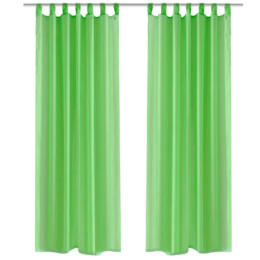 Tende Trasparenti 2 pz Verde Mela 140 x 225 cm 130204