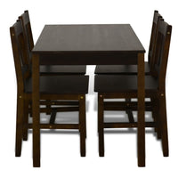 Set Tavolo da Pranzo con 4 Sedie Marrone 241221