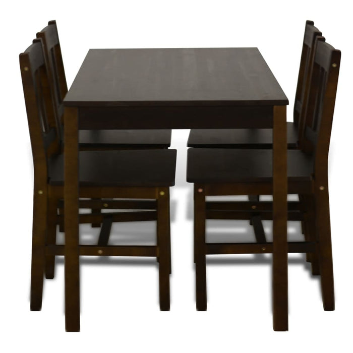 Set Tavolo da Pranzo con 4 Sedie Marrone 241221