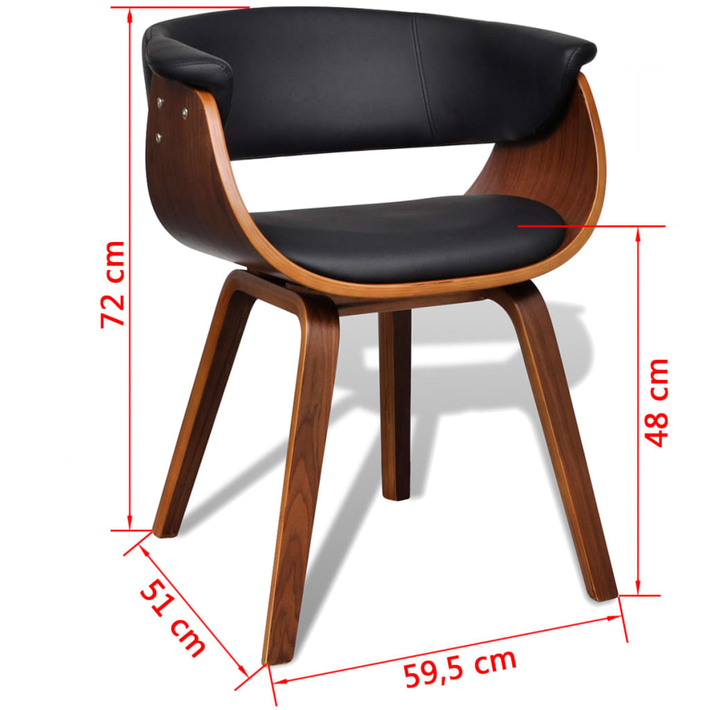 Sedie da Pranzo 4 pz in Legno Curvato e Similpelle 270547