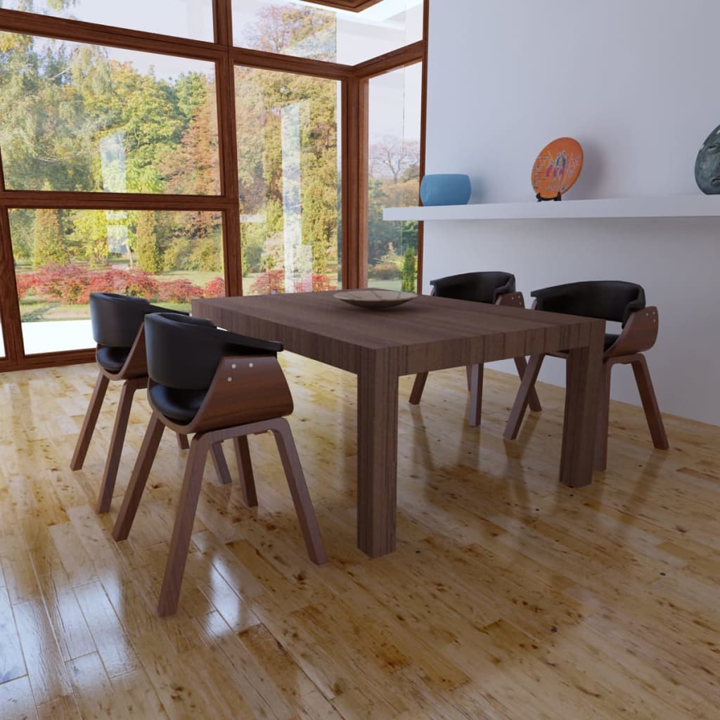 Sedie da Pranzo 4 pz in Legno Piegato e Similpelle 270547