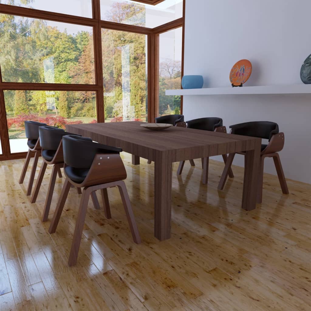 Sedie da Pranzo 6 pz in Legno Piegato e Similpelle  cod mxl 7016