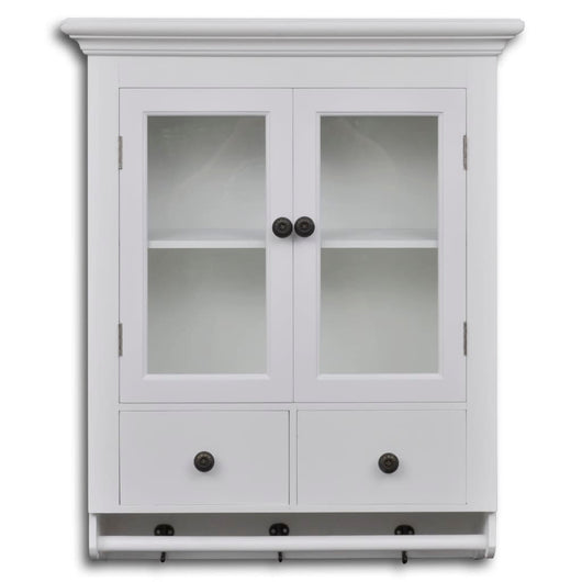 Pensile a Muro Cucina in Legno con Anta di Vetro Bianco  cod mxl 58678