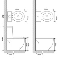 Set Toilette e Bidè in Ceramica Bianca cod mxl 50868