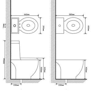 Set Toilette e Bidè in Ceramica Bianca cod mxl 50868