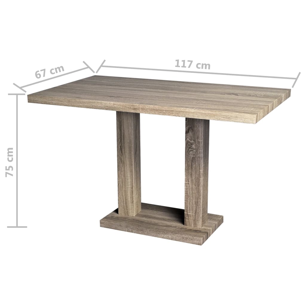 Tavolo da Pranzo in MDF Imitazione Rovere 241316