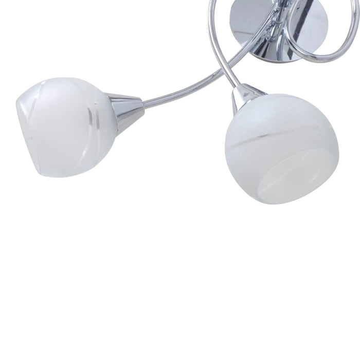 Lampada da Soffitto con Paralume in Vetro per 5 Lampadine E14 241480