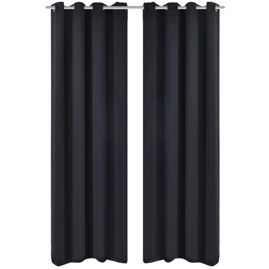 Tenda Termica Oscurante Foderata Nera Blackout 135 x 245 cm 2 pz