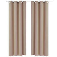 Tende Oscuranti Blackout Crema con Anelli di Metallo 135 x 245 cm 2 pz