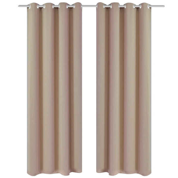 Tende Oscuranti Blackout Crema con Anelli di Metallo 135 x 245 cm 2 pz