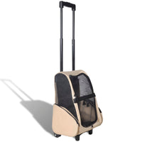 Trolley Trasportino per Animali Pieghevole Multifunzione Beige 170192