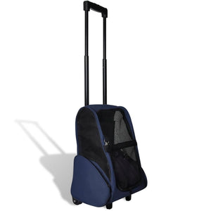 Trolley Trasportino per Animali Pieghevole Multifunzione Blu