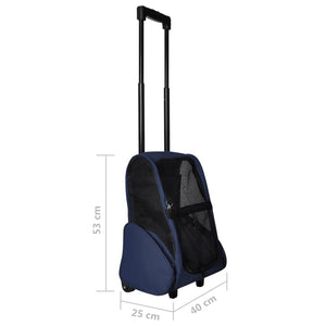 Trolley Trasportino per Animali Pieghevole Multifunzione Blu