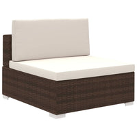 Set Divani da Giardino 6 pz con Cuscini in Polyrattan Marrone cod mxl 34839