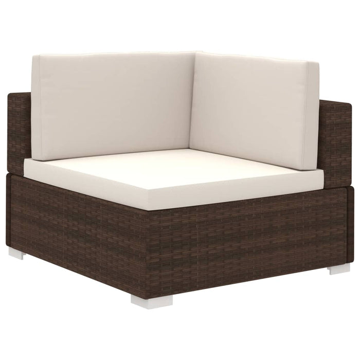 Set Divani da Giardino 6 pz con Cuscini in Polyrattan Marrone cod mxl 34839