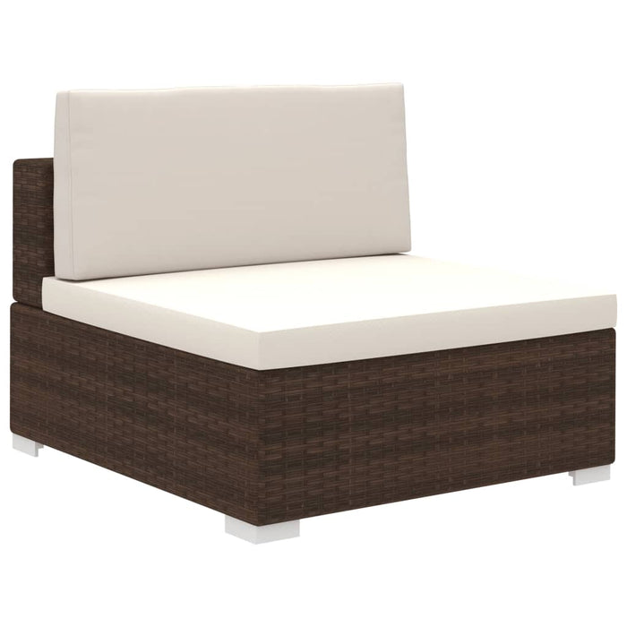 Set Divani da Giardino 8 pz con Cuscini in Polyrattan Marrone cod mxl 35258