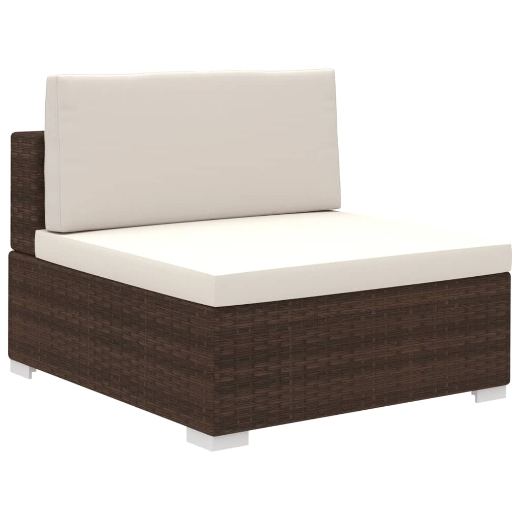 Set Divani da Giardino 8 pz con Cuscini in Polyrattan Marrone 41258