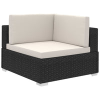 Set Divani da Giardino 8 pz con Cuscini in Polyrattan Nero 41259