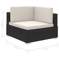 Set Divani da Giardino 8 pz con Cuscini in Polyrattan Nero 41259