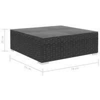 Set Divani da Giardino 8 pz con Cuscini in Polyrattan Nero 41259