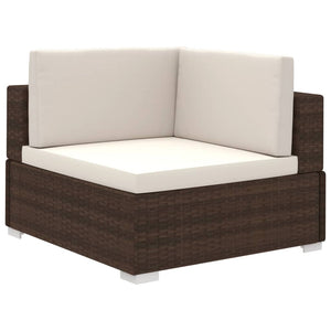 Set Divani da Giardino 12 pz con Cuscini in Polyrattan Marrone cod mxl 34619