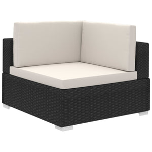 Set Divani da Giardino 8 pz con Cuscini in Polyrattan Nero cod mxl 35328