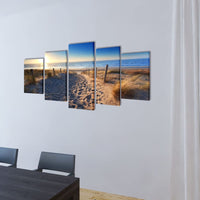 5 pz Set Stampa su Tela da Muro Spiaggia di Sabbia 100 x 50 cm 241564