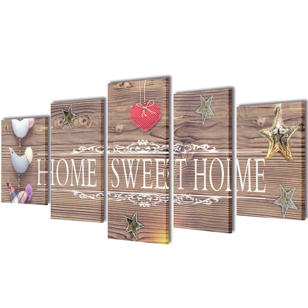 Set Stampa su Tela da Muro Home Sweet Home 200 x 100 cm cod mxl 55393